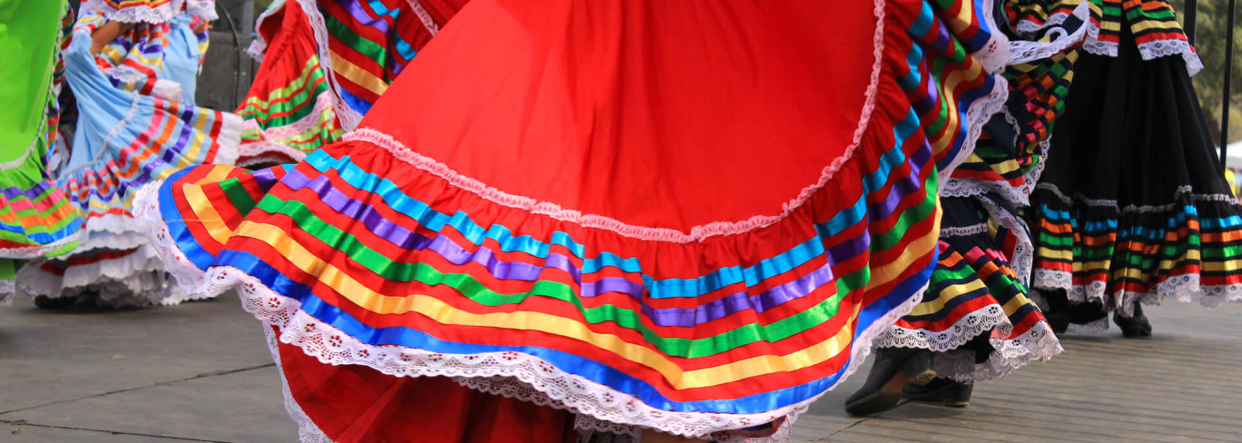 Colorful skirt of dancer