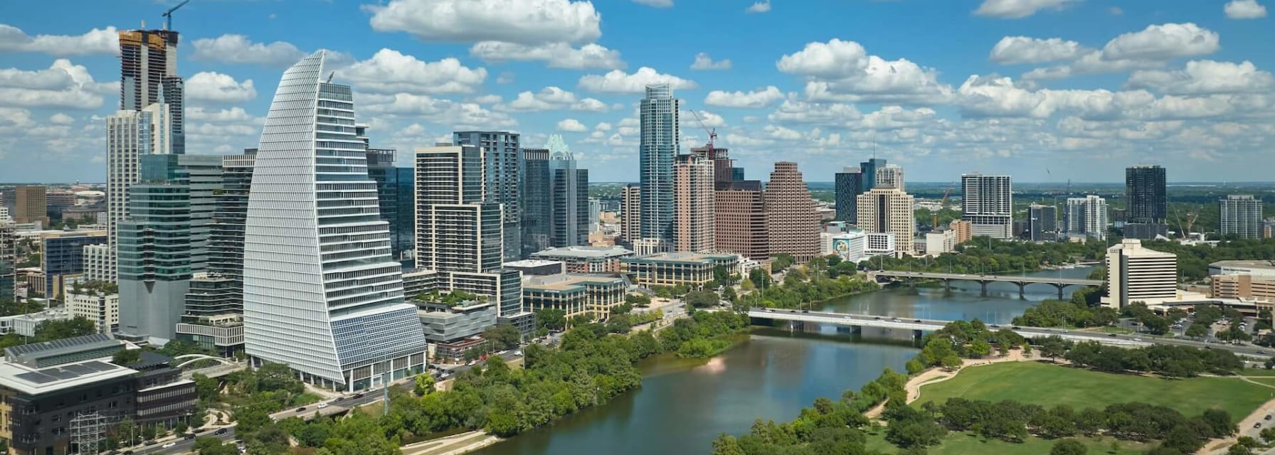 Aerial view of Downtown Austin