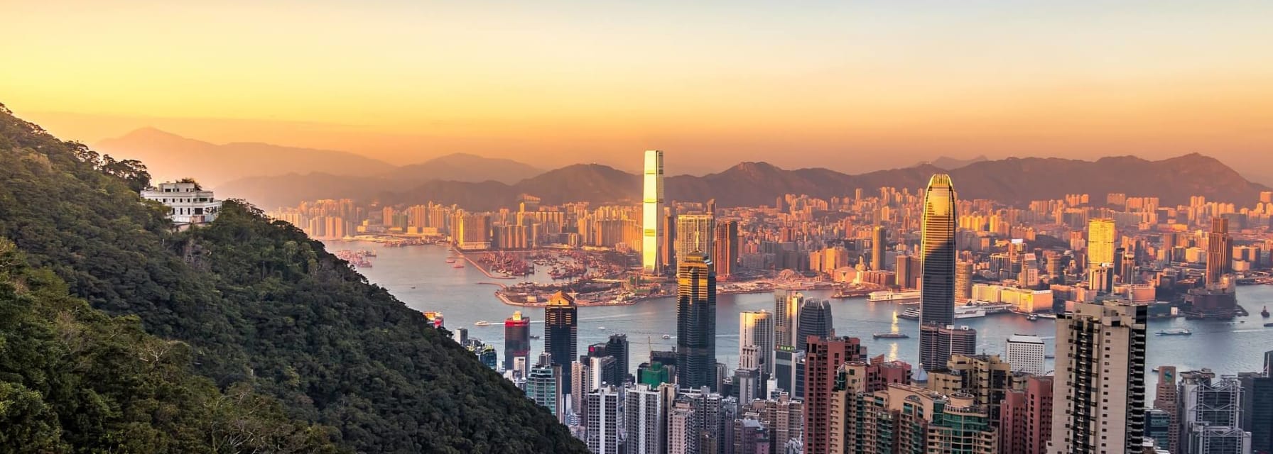 Hong Kong skyline at dawn