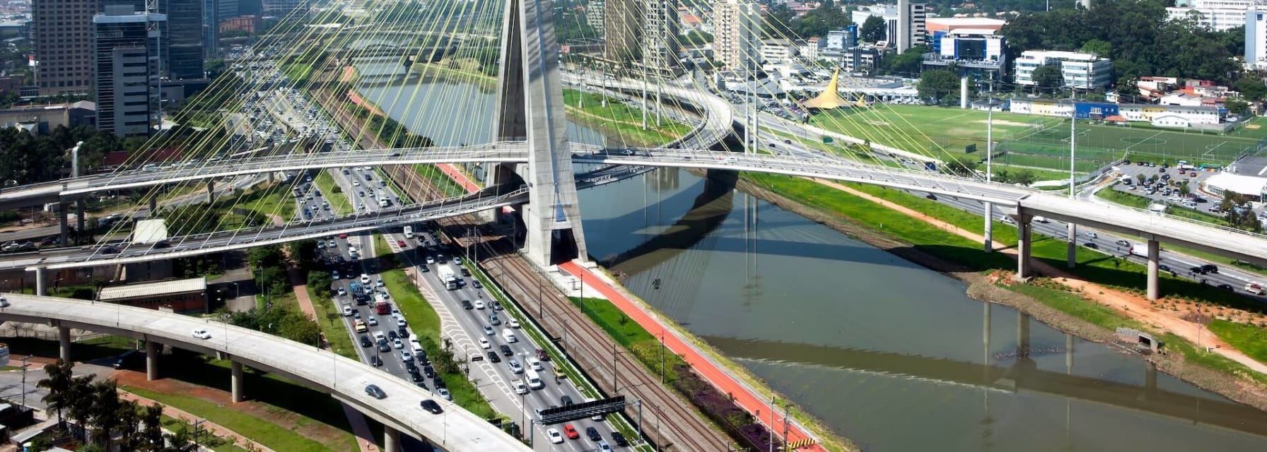Sao Paulo bridge and buildings