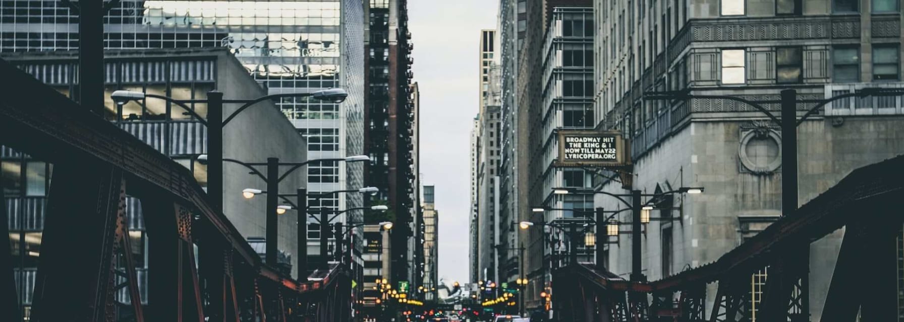 A road bridge in central chicago.