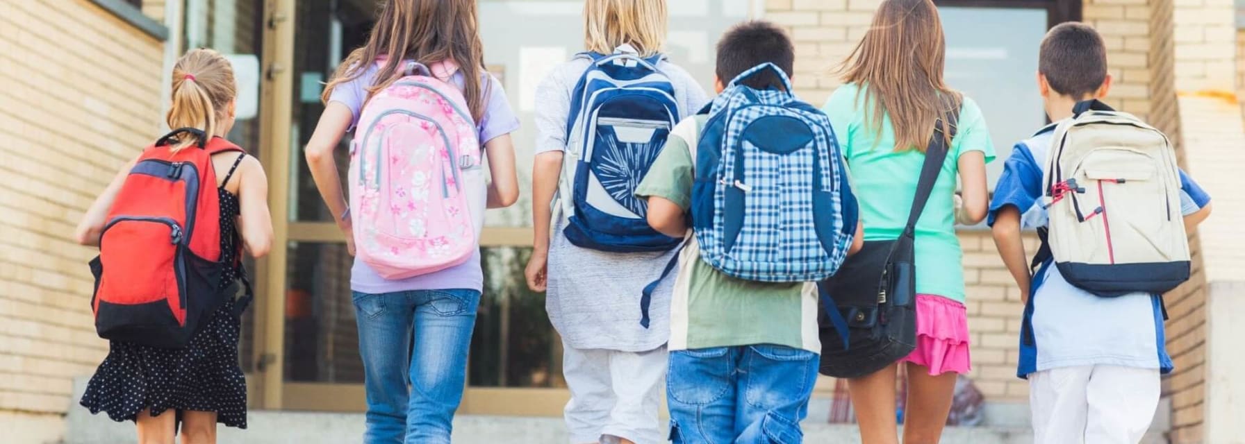 A group of kids heading to class