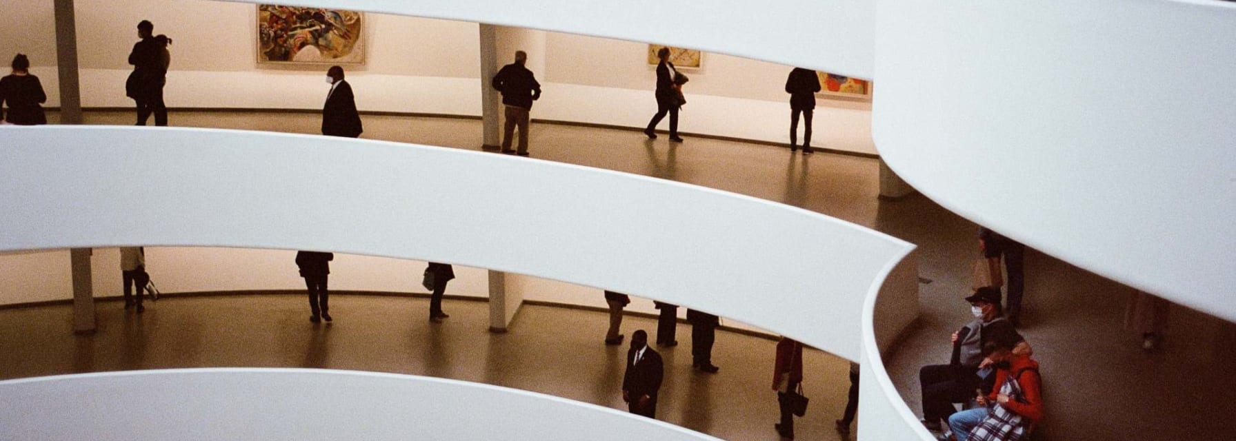 An interior shot of the guggenheim museum in new york.