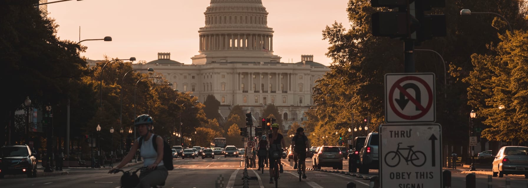 Evening view of Capitol building in DC