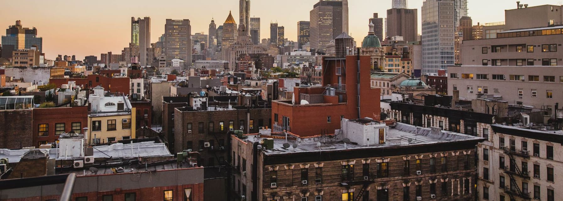 NYC city view at dusk