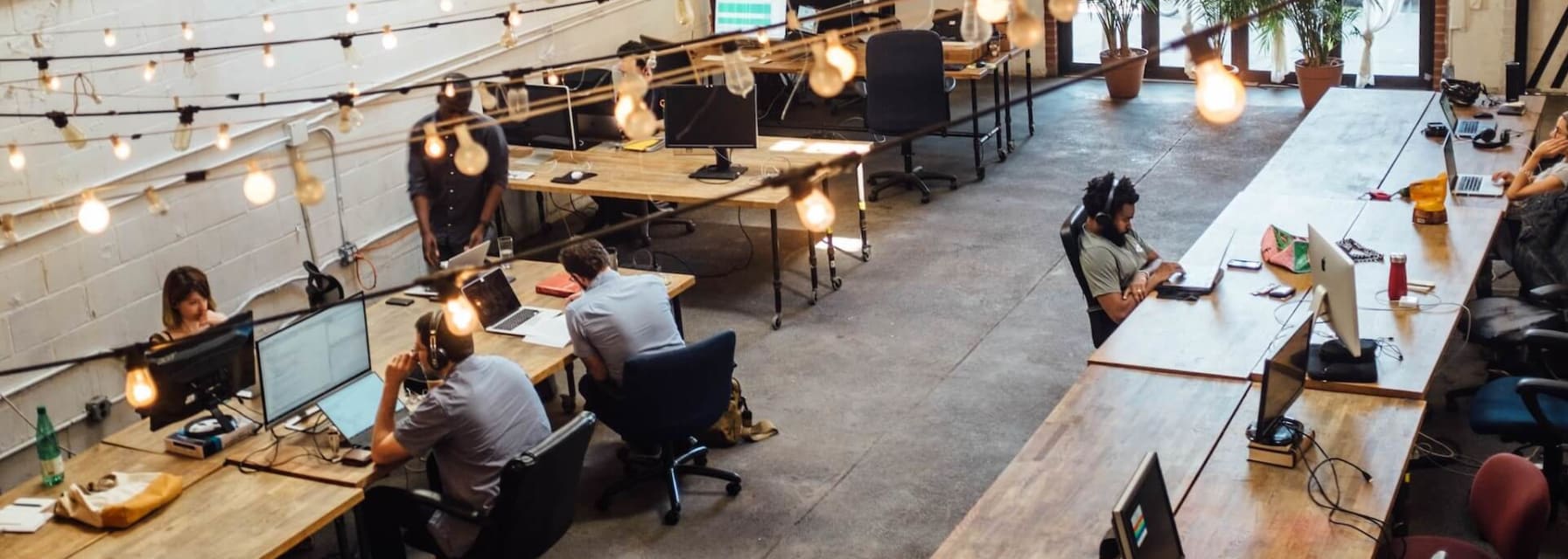 a coworking space with employees