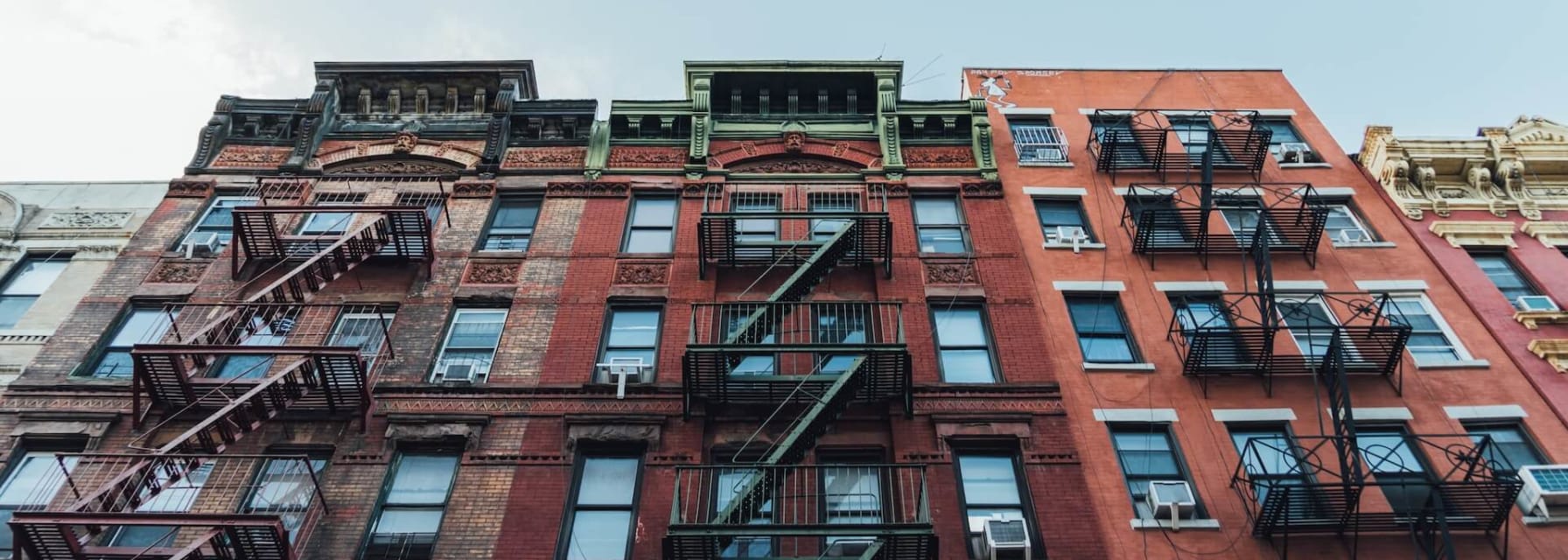 Red stone apartments in NYC