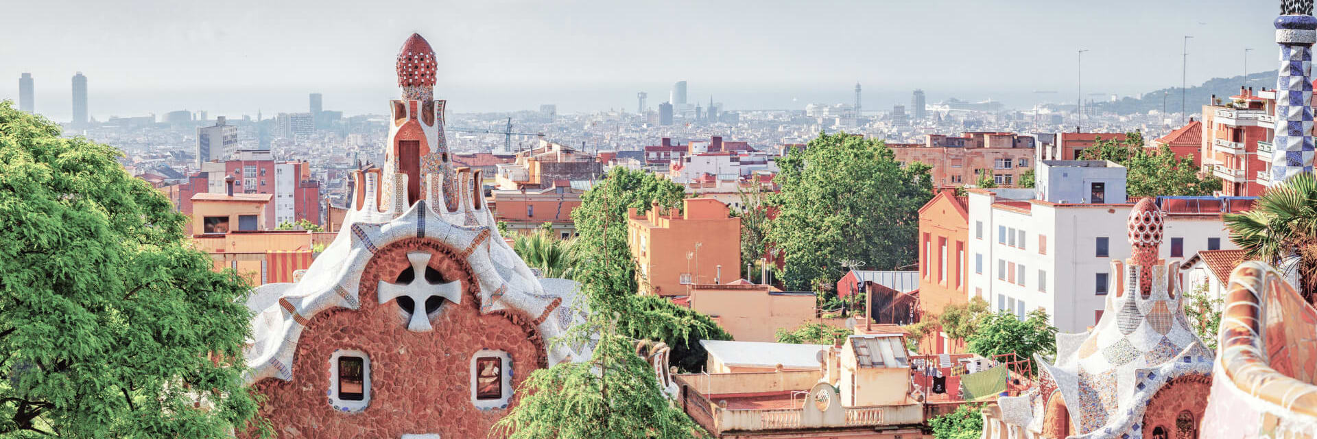 A panoramic view of a traditional neighborhood in Barcelona