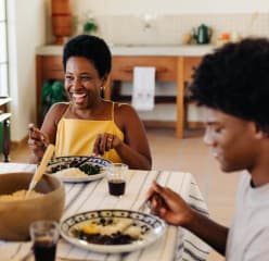 Family eating Brazilian food in Rio de Janeiro