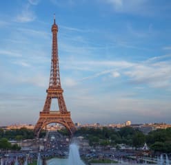 Eiffel Tower at dusk