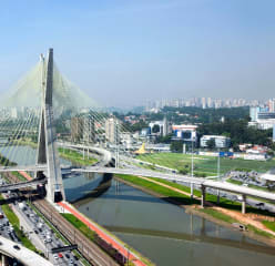 Sao Paulo bridge and buildings