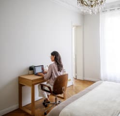 woman working at desk