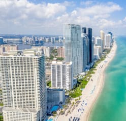 Miami coast and buildings