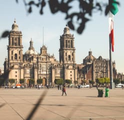 people in a plaza in mexico city