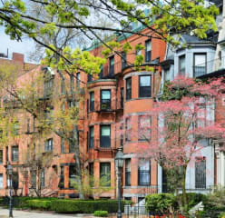 row of townhouses along the street in Boston