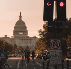 Evening view of Capitol building in DC