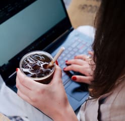 woman working at a coffee shop