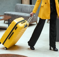woman traveling with a suitcase
