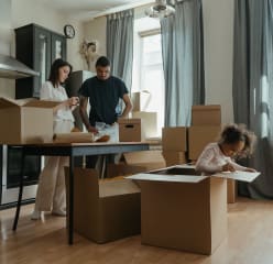 family moving into new apartment