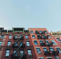 Red stone apartments in NYC