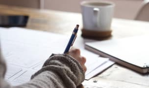 hand writing on some papers