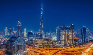Dubai skyline in night