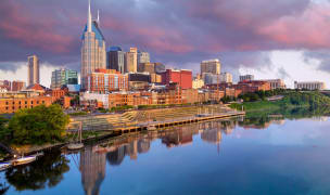 Nashville TN skyline and river