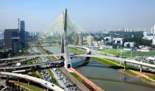 Sao Paulo bridge and buildings