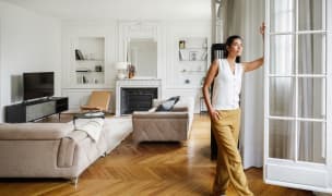 woman at Blueground apartment in Paris