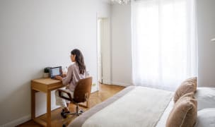 woman working at desk