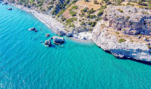 a gorgeous natural harbor in greece