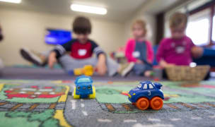 children playing at school