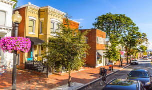 a picturesque neighborhood and street in downtown washington, dc