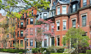 row of townhouses along the street in Boston