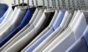 clean shirts pressed and hanged