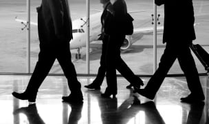 business travelers at airport