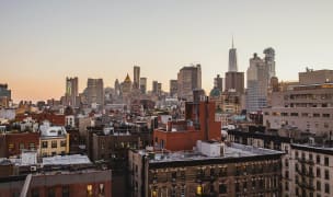 NYC city view at dusk
