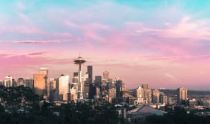 Seattle city landscape in the afternoon