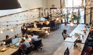 a coworking space with employees