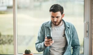 A man using his smartphone