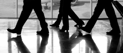 business travelers at airport