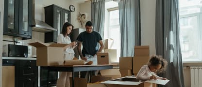 family moving into new apartment