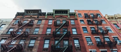 Red stone apartments in NYC