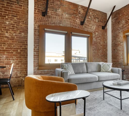 Blueground apartment living room in Los Angeles