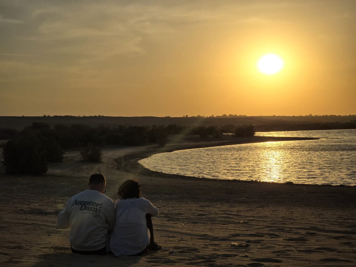 Beautiful sunset in the Fayum Desert
