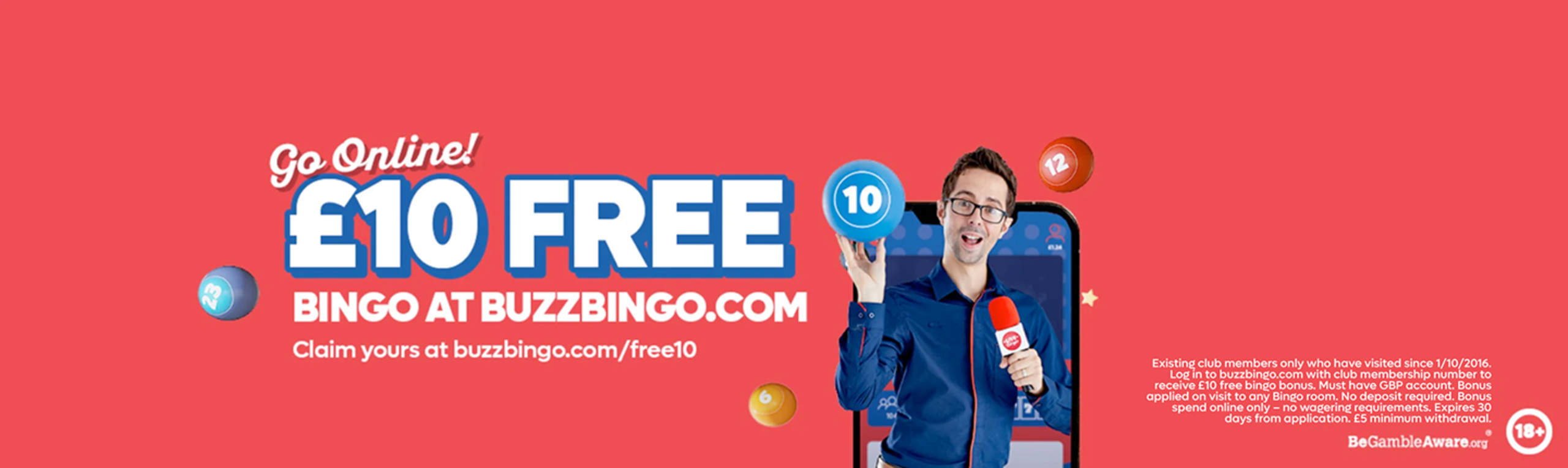 Free £10 Online Bingo Bonus for Existing Buzz Bingo Club Members