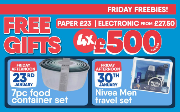 Friday Afternoon Free Gifts