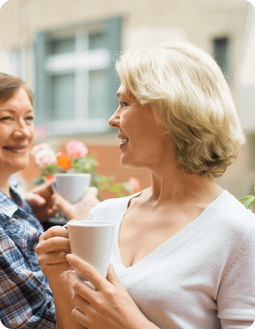 two ladies talking to each other