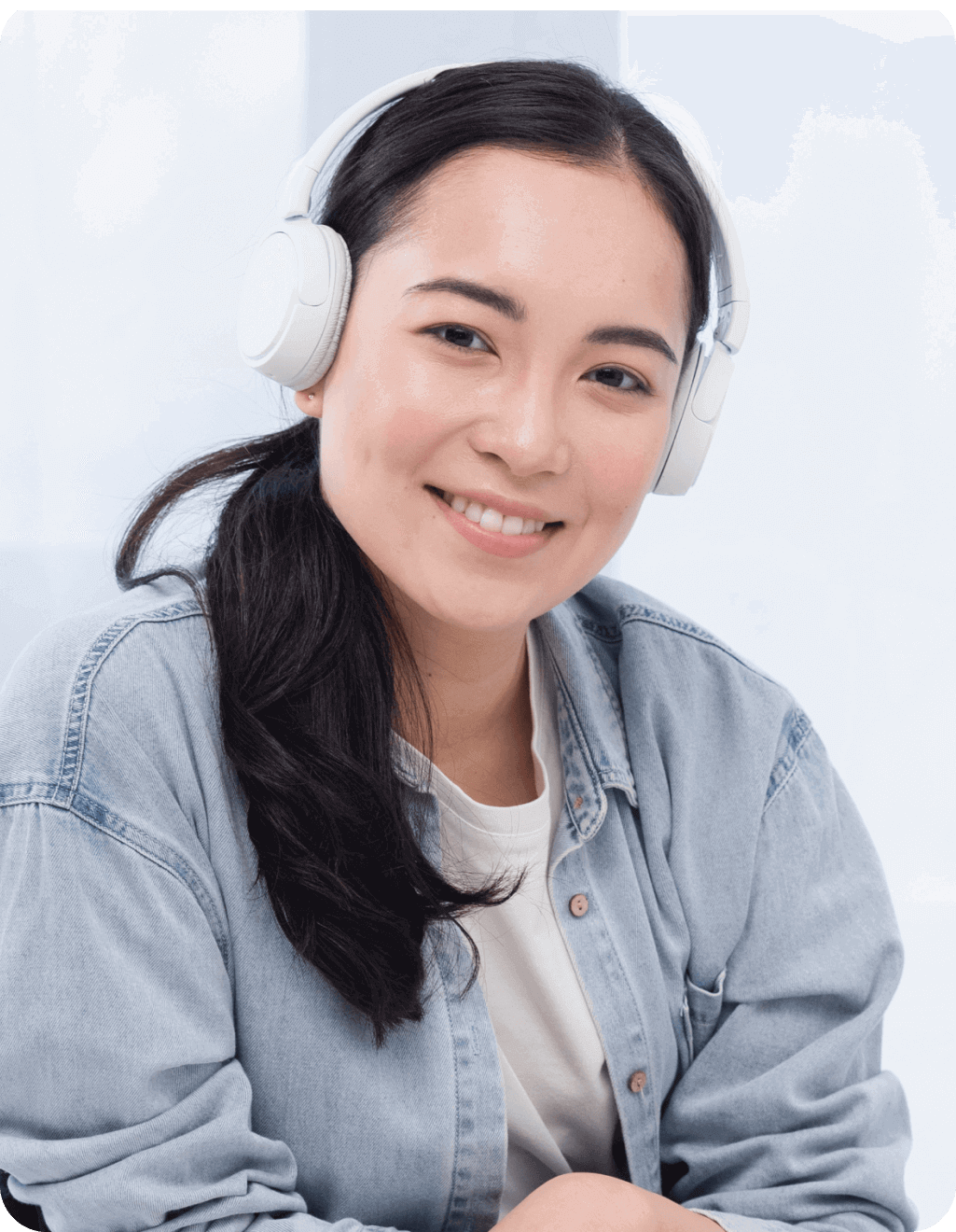 a lady with a headset