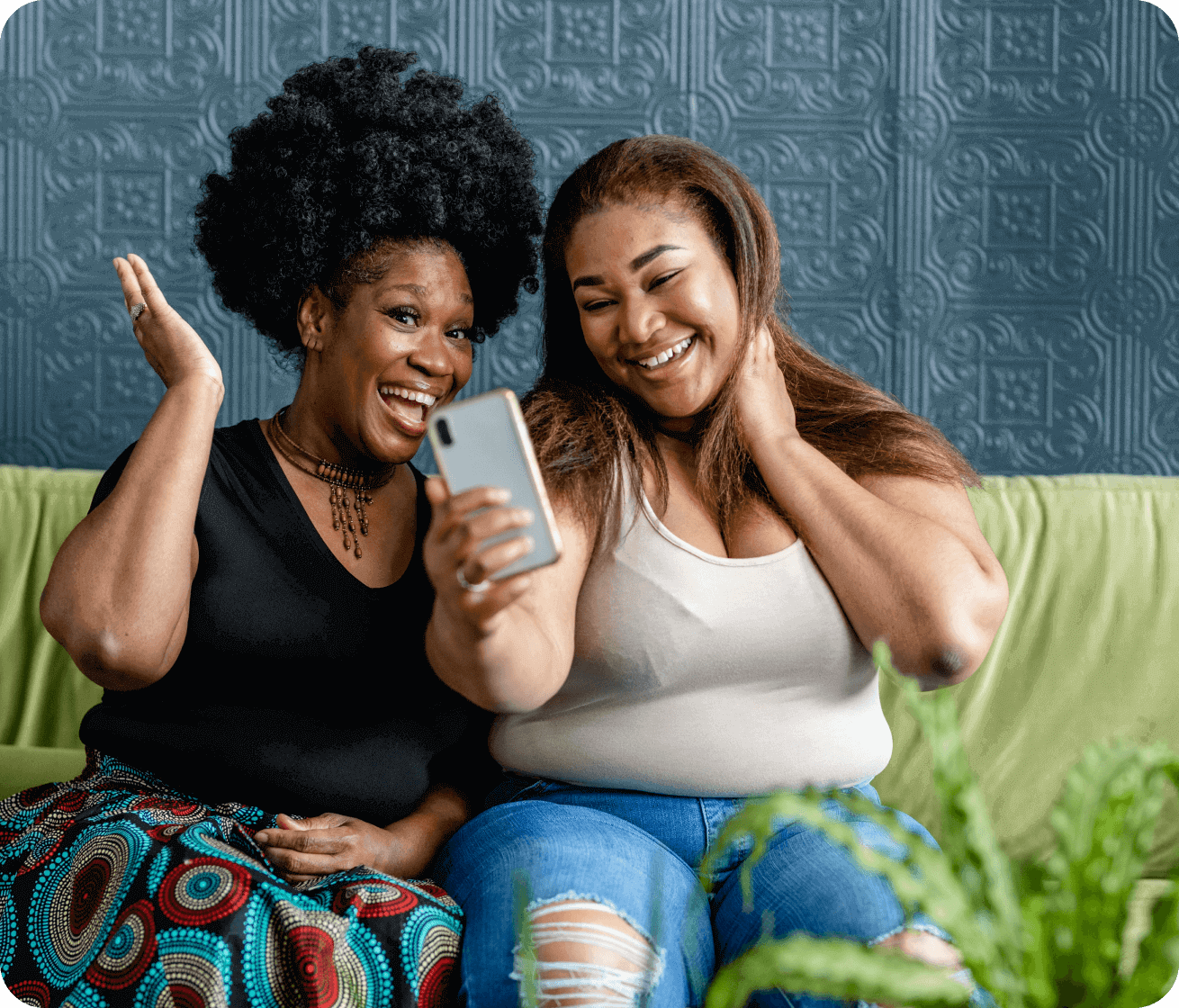 two women on a video call